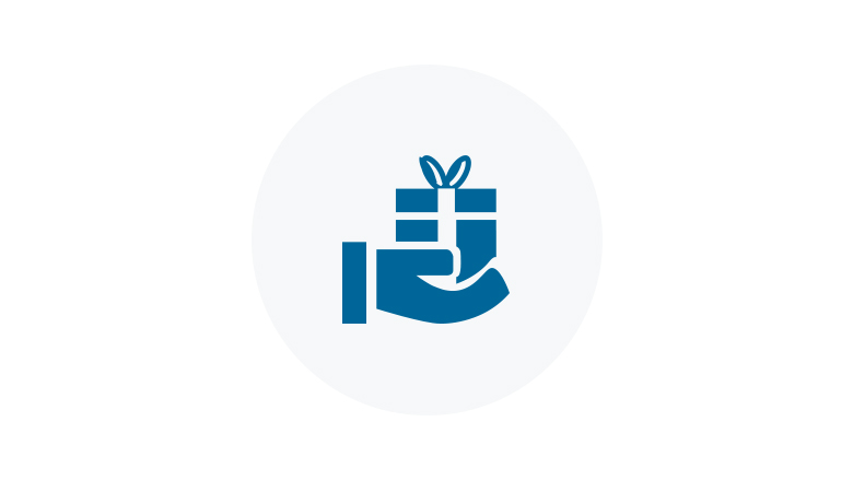 blue icon of Gift Giving